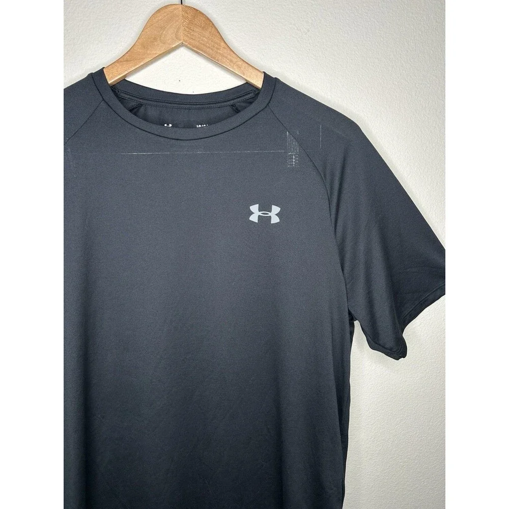 Under Armour Mens Size Large THE TECH TEE Black Training Athletic Workout Shirt
